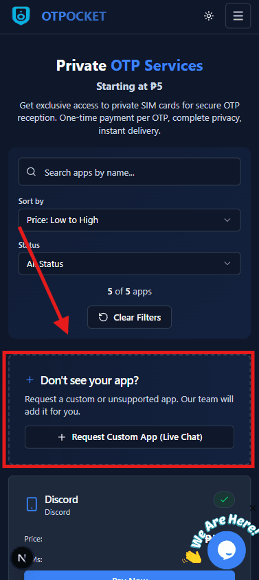 Choose custom app
